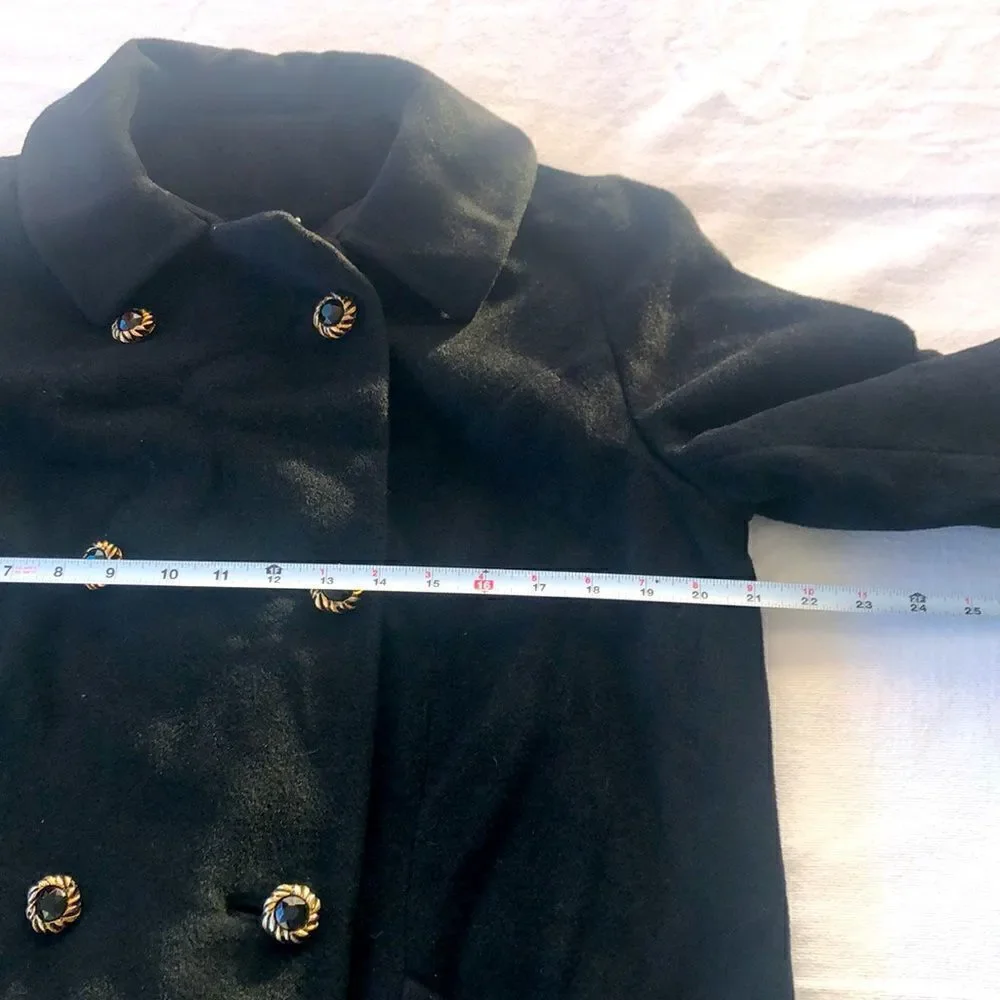 Vintage RANSOHOFFS black 100% baby Llama wool winter coat. Double breasted - Picture 15 of 17